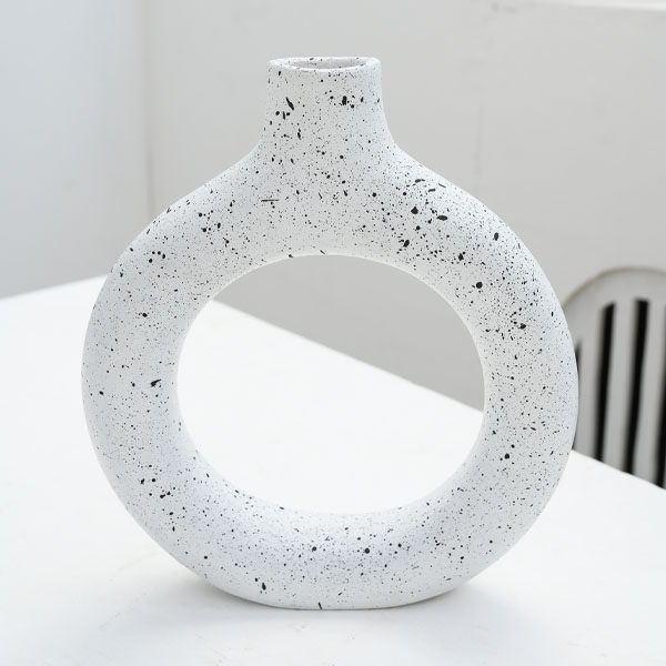 White Sprinkled Donut Vase-1